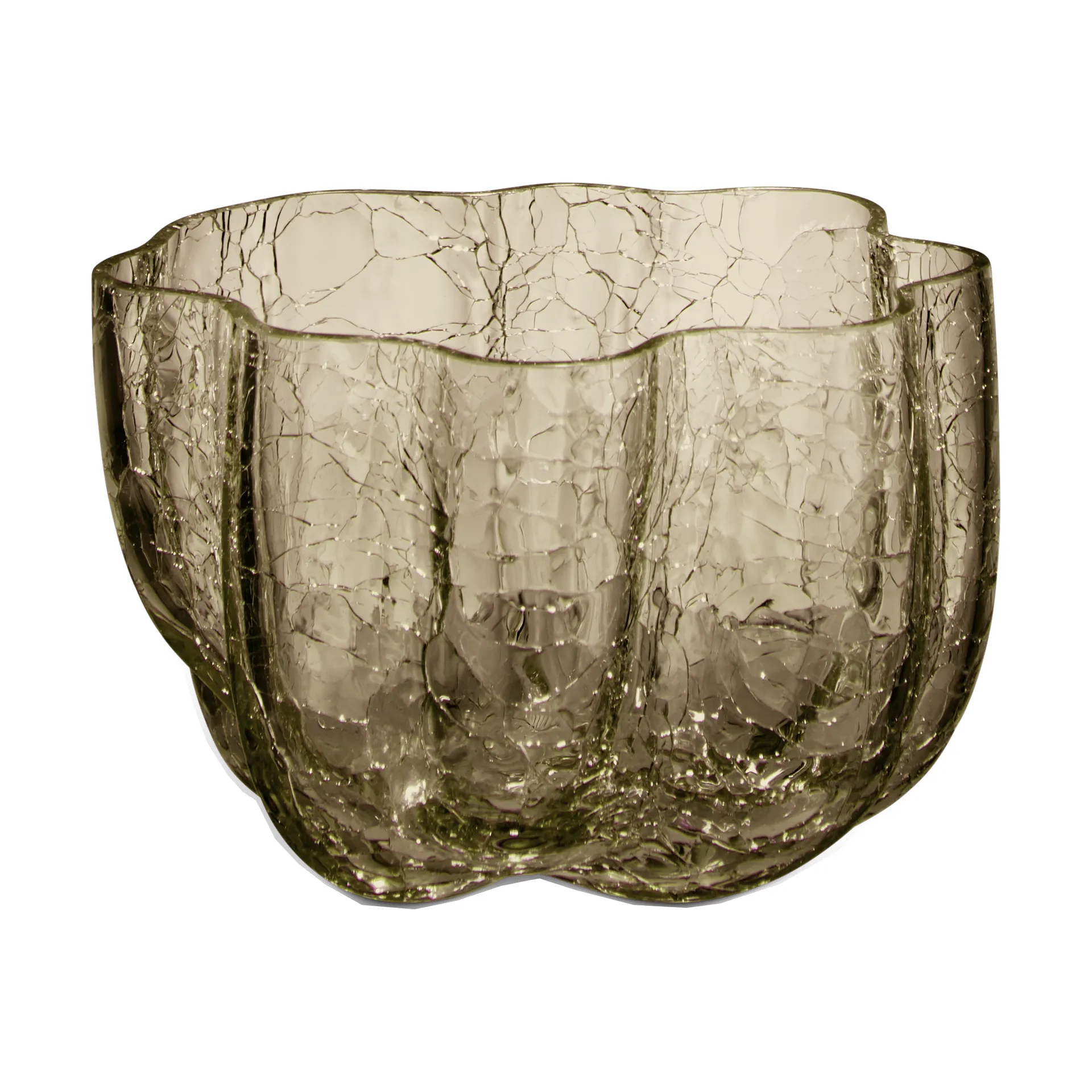 Crackle kaarsenhouder 5,8 cm, taupe Kosta Boda