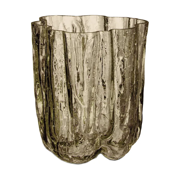 Crackle vaas 12,1 cm - taupe - Kosta Boda