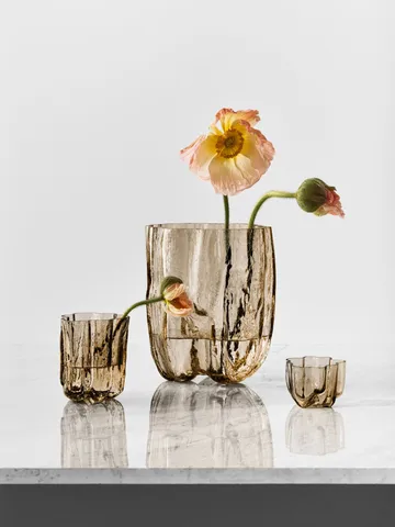 Crackle vaas 12,1 cm - taupe - Kosta Boda