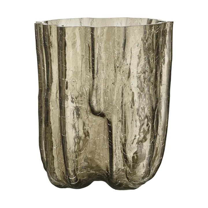 Crackle vaas 27 cm - taupe - Kosta Boda