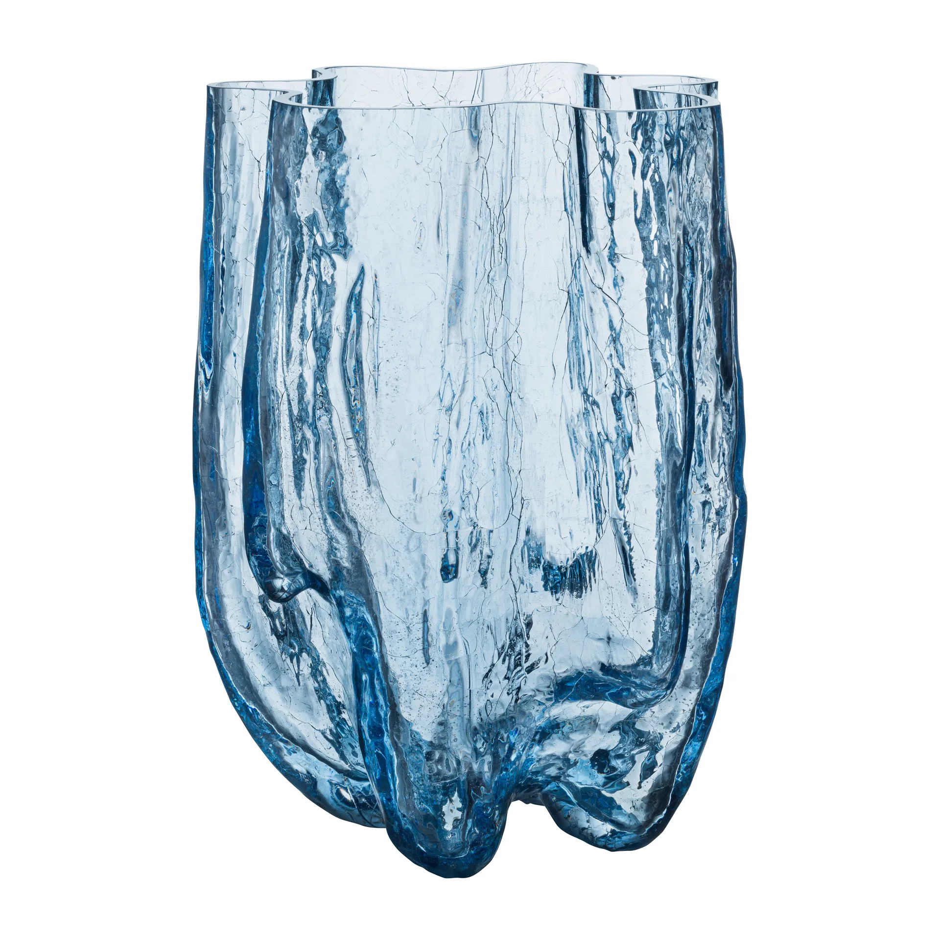 Crackle vaas 37 cm, Circulair glas Kosta Boda
