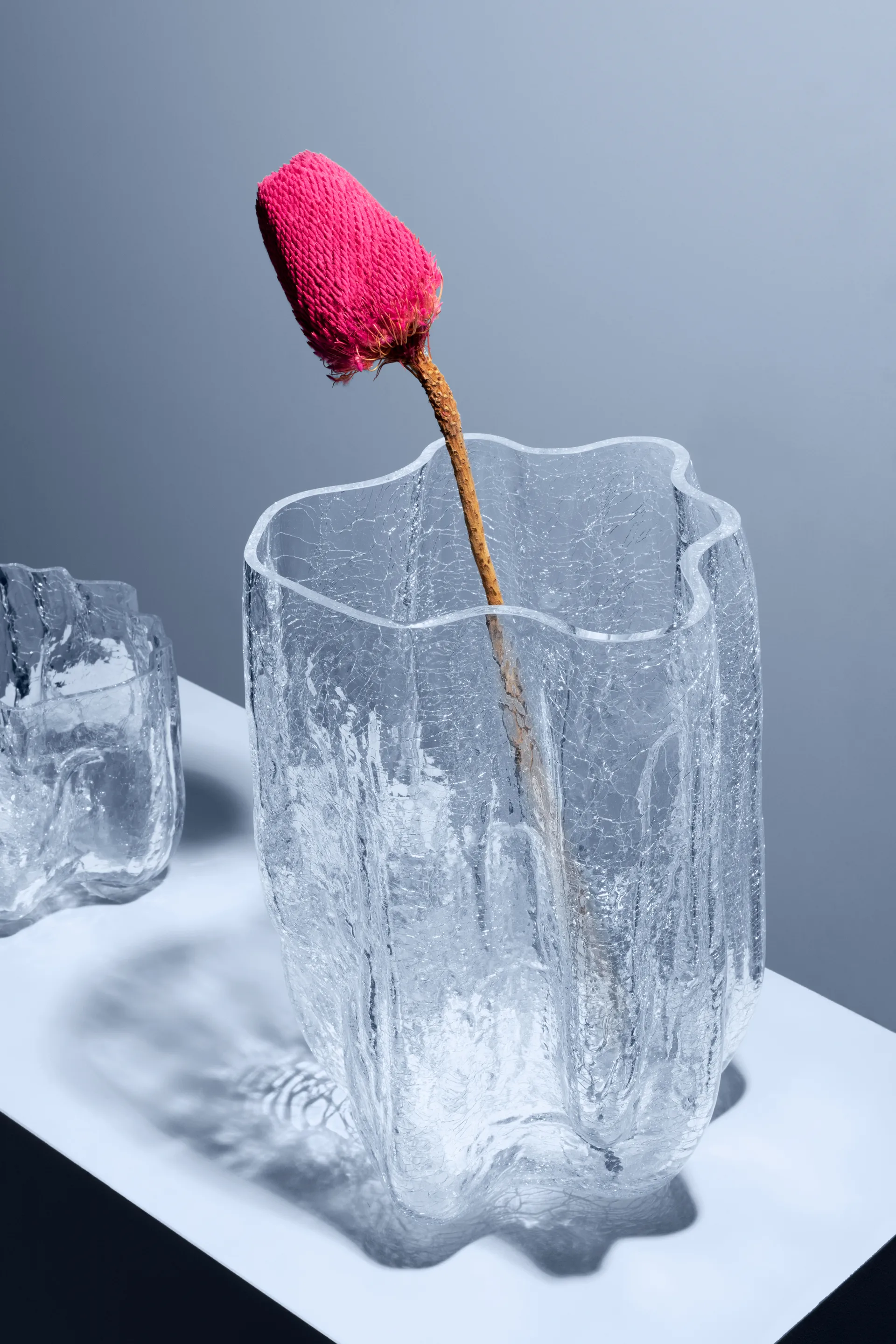 Crackle vaas 37 cm, Transparant Kosta Boda