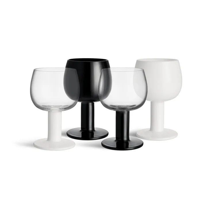 Fars glas - Wit-zwart, 4-pack - Kosta Boda