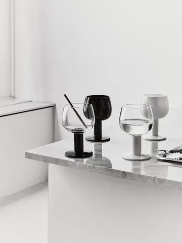 Fars glas - Wit-zwart, 4-pack - Kosta Boda