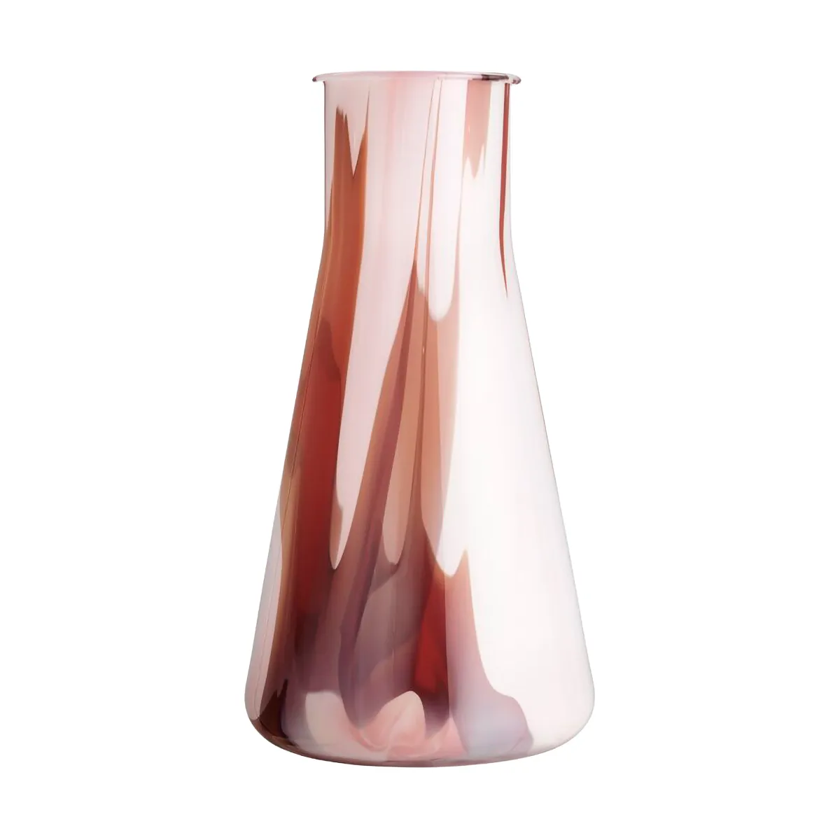 Lab erlenmeyer vaas 30,5 cm, Rood-wit-roze Kosta Boda