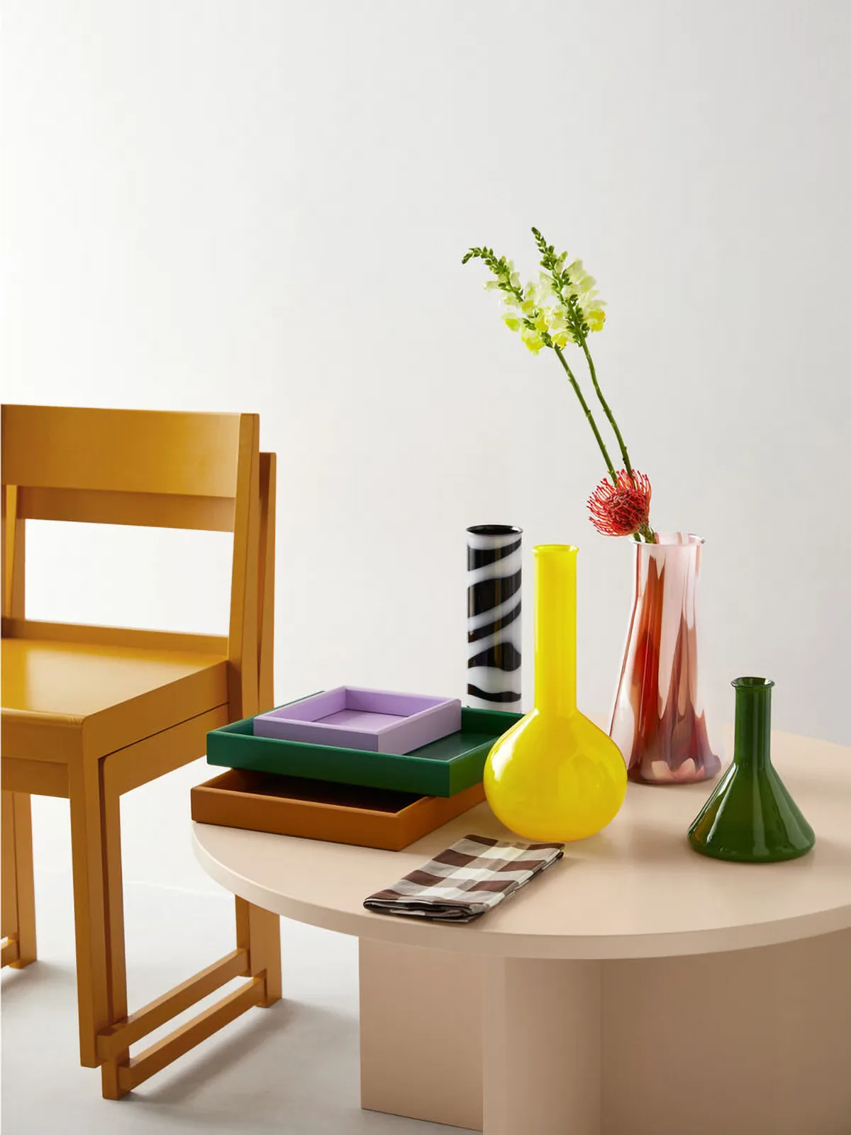 Lab ronde fles vaas 31,5 cm, Geel Kosta Boda