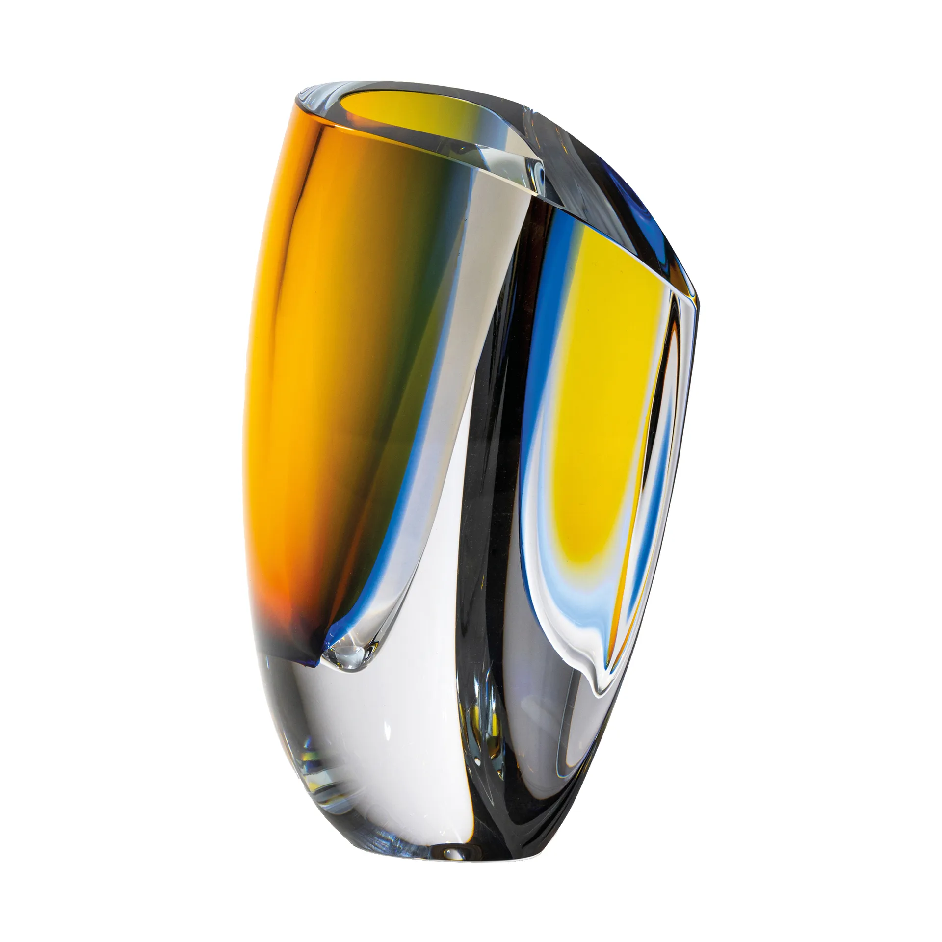 Mirage vaas 31 cm, Blauw-amber Kosta Boda