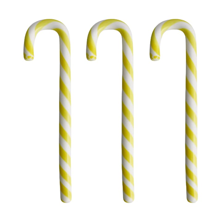 Polka wandelstok 17 cm 3-pack - Wit-geel - Kosta Boda