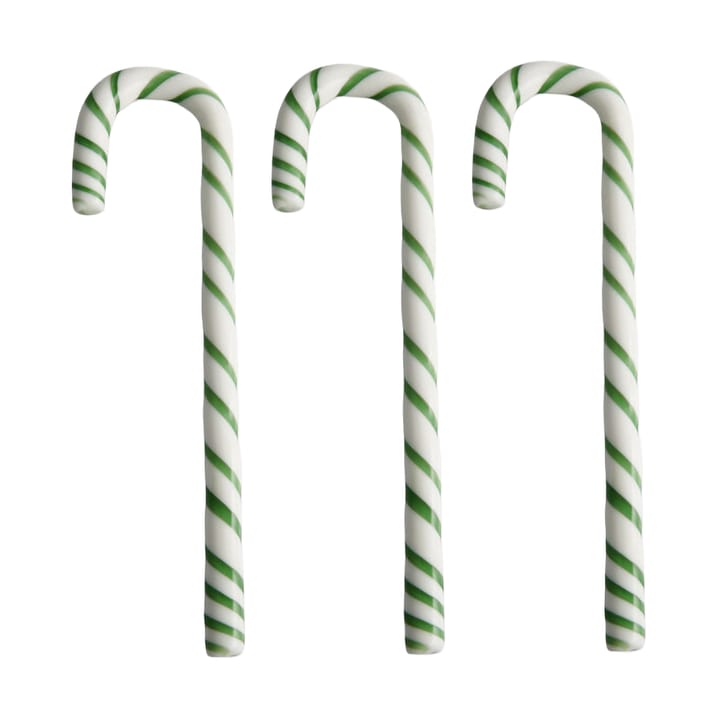 Polka wandelstok 17 cm 3-pack - Wit-groen - Kosta Boda
