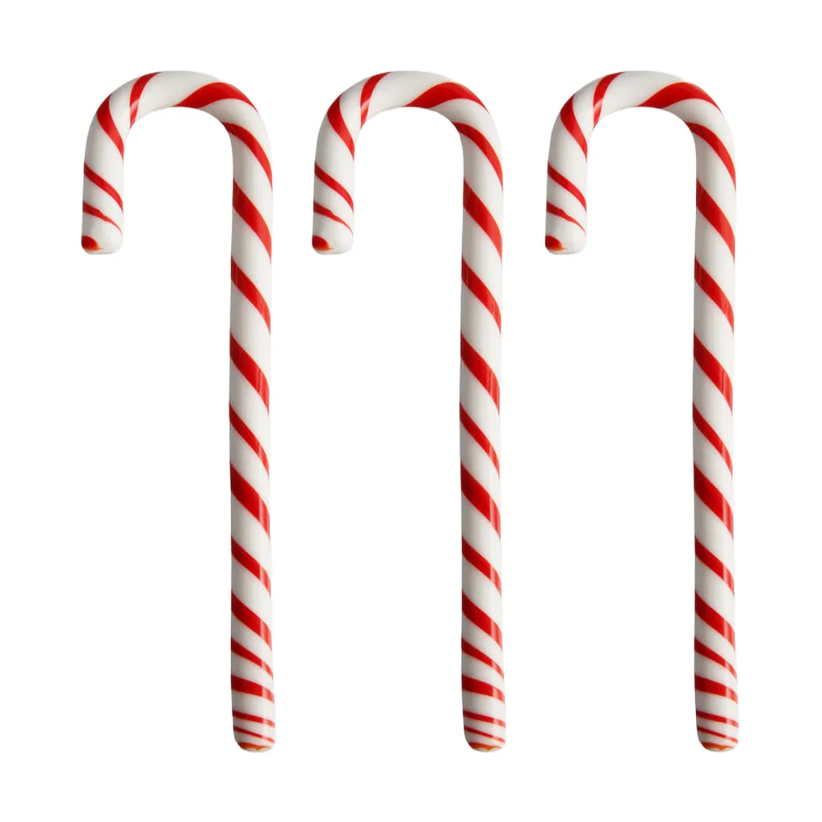 Polka wandelstok 17 cm 3-pack, Wit-rood Kosta Boda