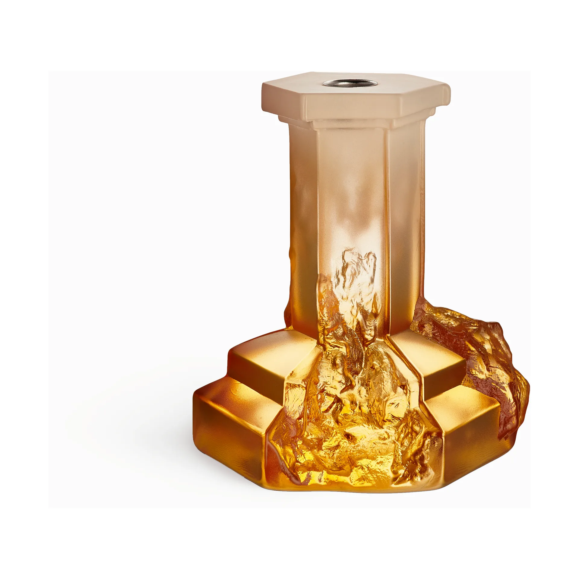 Rocky Baroque kandelaar 175 mm, Amberkleurige waas Kosta Boda