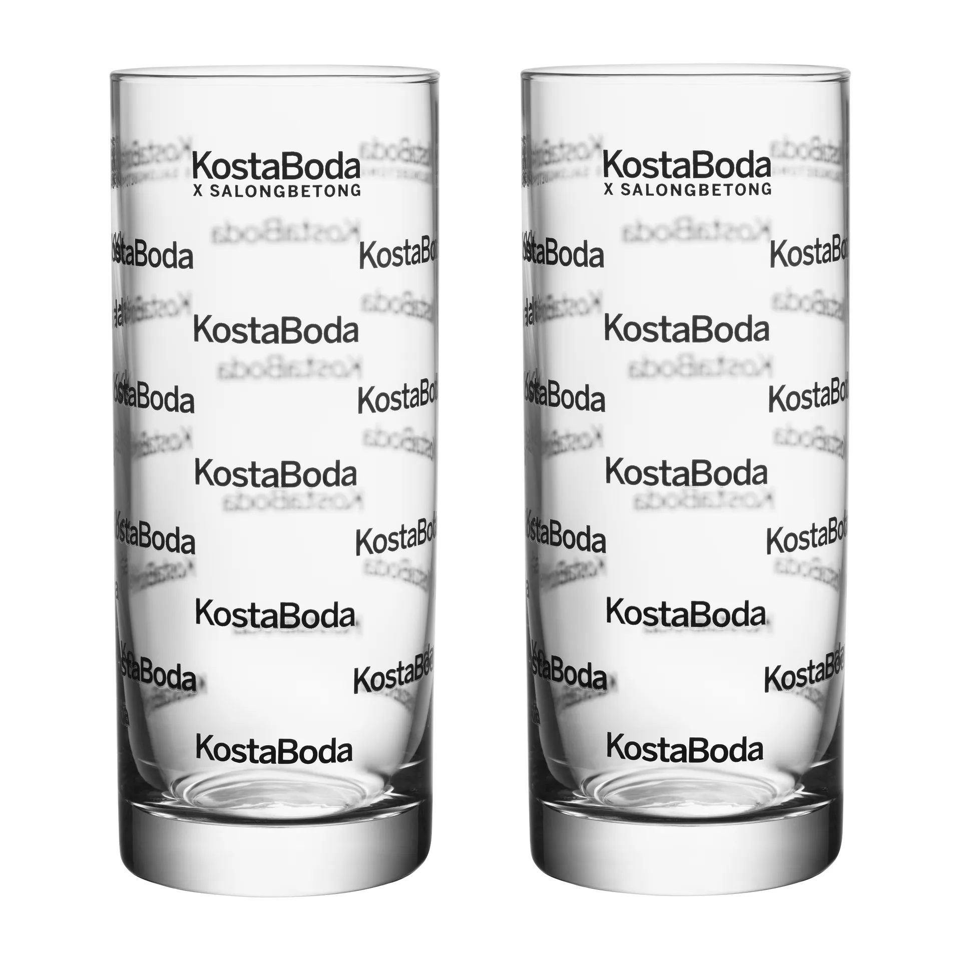 Salong Betong highball glas 33 cl 2-pack, Transparant-zwart Kosta Boda