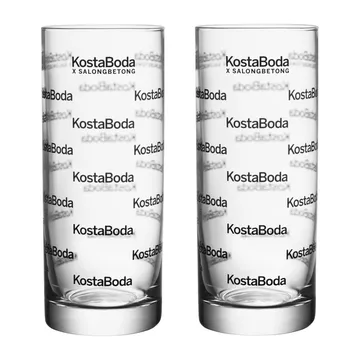Salong Betong highball glas 33 cl 2-pack - Transparant-zwart - Kosta Boda