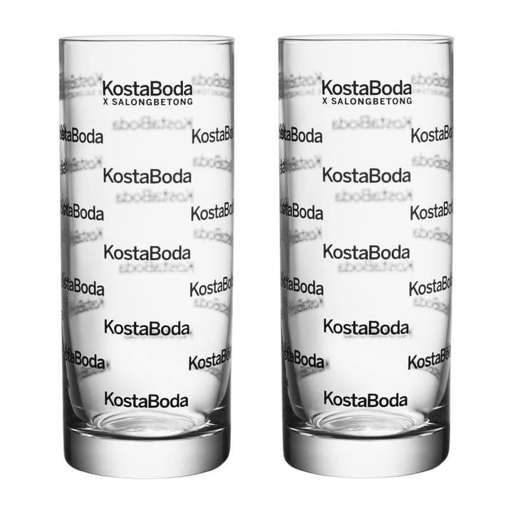 Salong Betong highball glas 33 cl 2-pack - Transparant-zwart - Kosta Boda