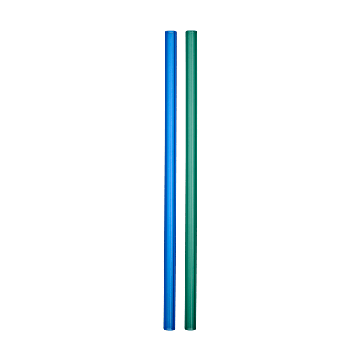 Sipsavor rietjes 200 mm 2-pack - Blauw-groen - Kosta Boda