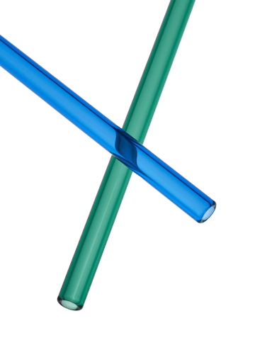 Sipsavor rietjes 200 mm 2-pack - Blauw-groen - Kosta Boda