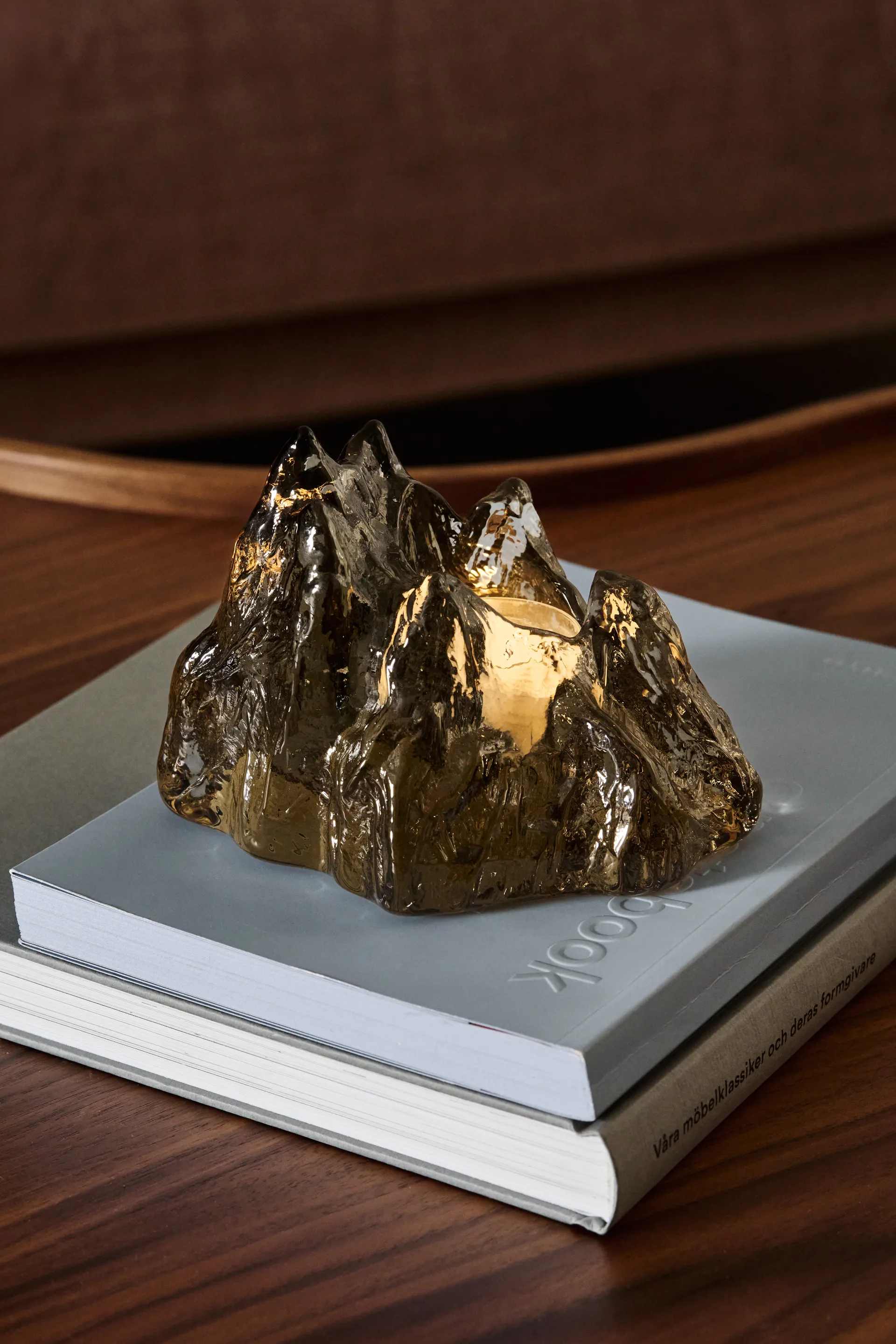 The Rock waxinelichthouder 91 mm, Taupe Kosta Boda