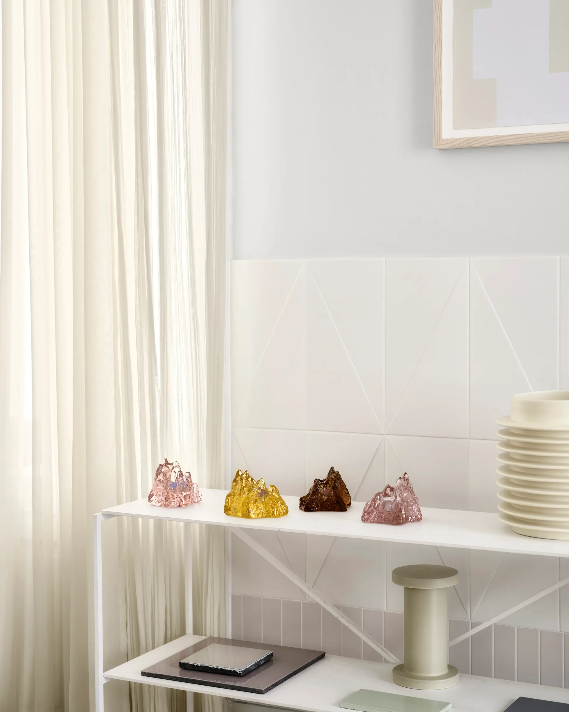 The Rock waxinelichtjeshouder 91 mm, Amber Kosta Boda