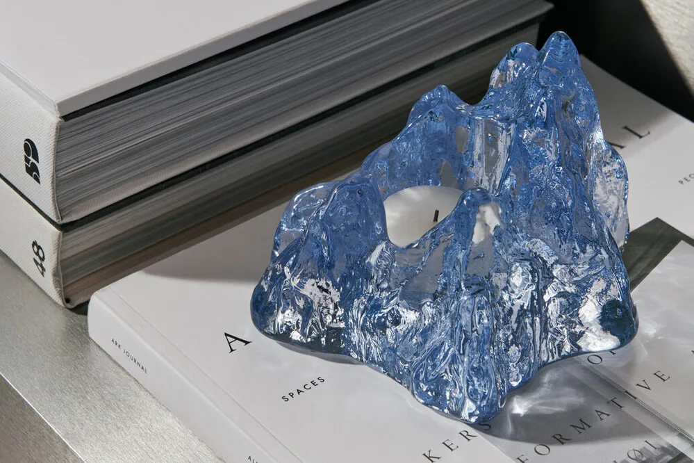 The Rock waxinelichtjeshouder 91 mm, Ice blue Kosta Boda