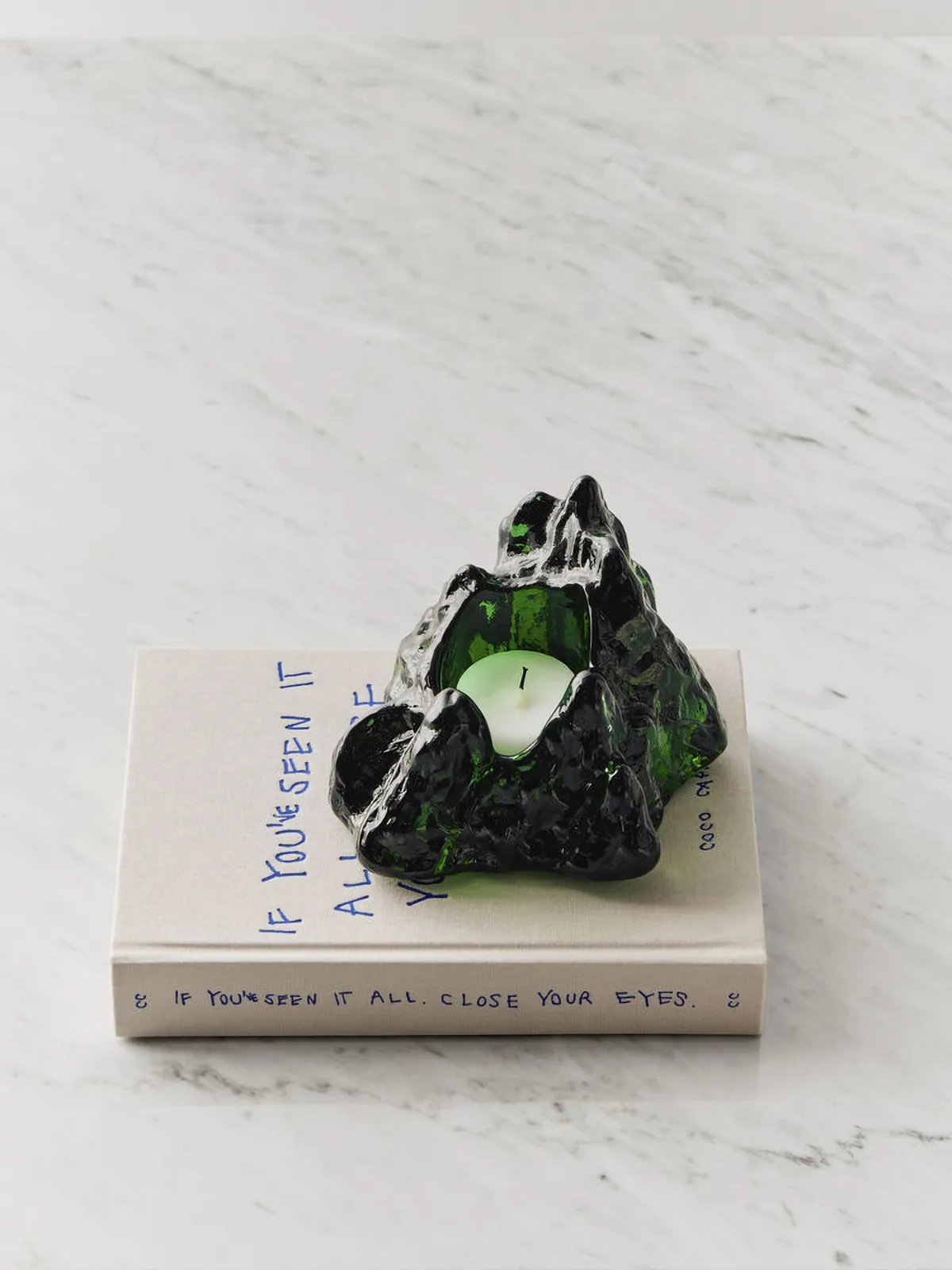 The Rock waxinelichtjeshouder 91 mm, Smaragd groen Kosta Boda