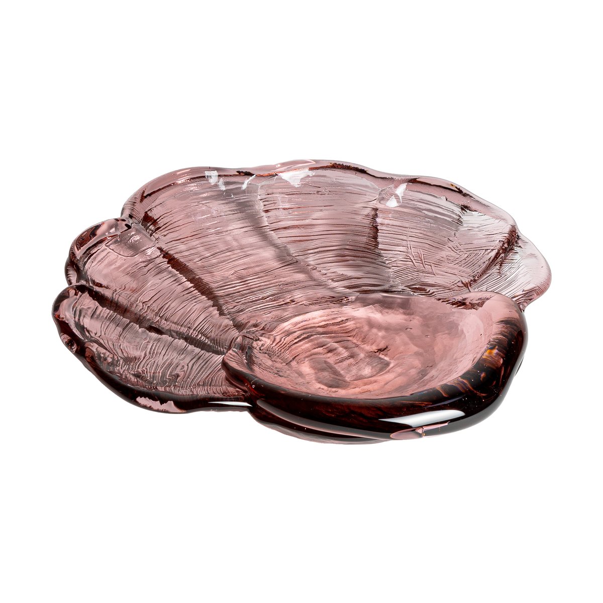 Kosta Boda Venusmossel kunstglazen schotel 30x33 cm Roze