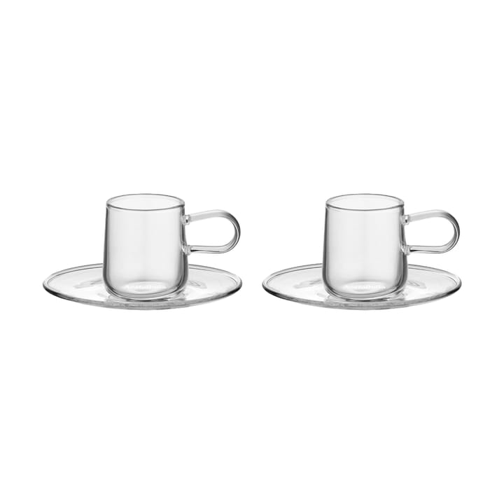 Viva espressokopje met schotel 8 cl 2-pack - Transparant - Kosta Boda