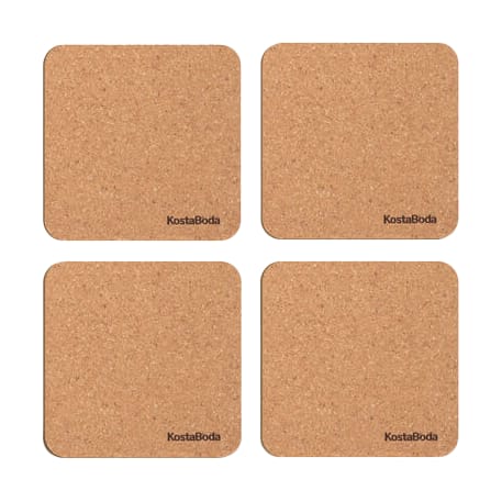 Viva glasonderzetters 9,6x9,6 cm 4-pack - Kurk - Kosta Boda