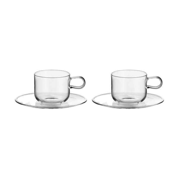 Viva kopje met schotel 30 cl 2-pack - Transparant - Kosta Boda