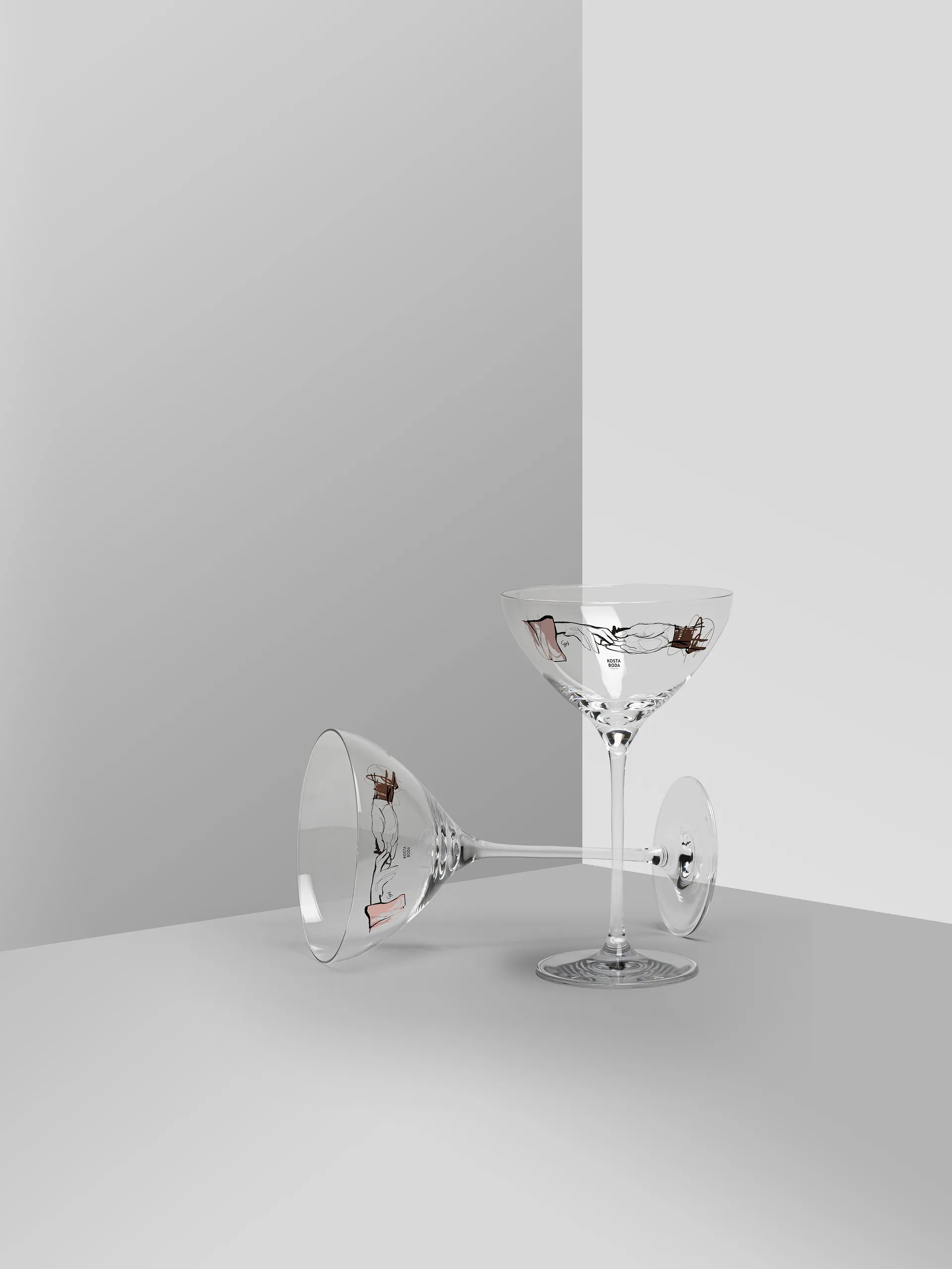 You and me together champagnecoupes 32 cl 2-pack, Clear / Multi Kosta Boda