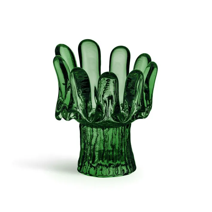 Zonnebloem waxinehouder 11,5 cm - Smaragdgroen - Kosta Boda