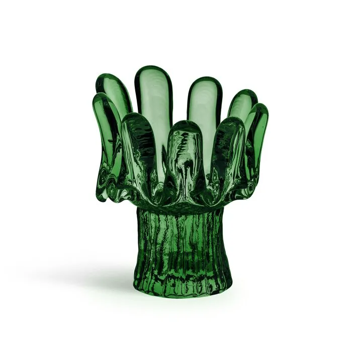 Zonnebloem waxinehouder 11,5 cm, Smaragdgroen Kosta Boda