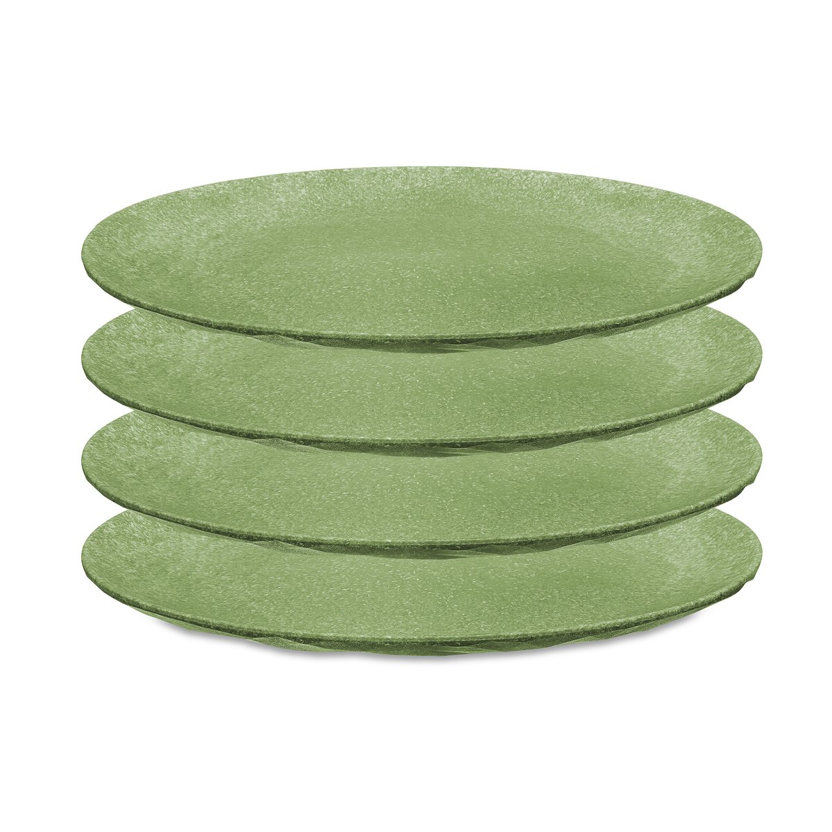 Koziol Club bord o26 cm 4-pack Nature leaf green | Scandinavisch Interieur | Dinerborden | Groen