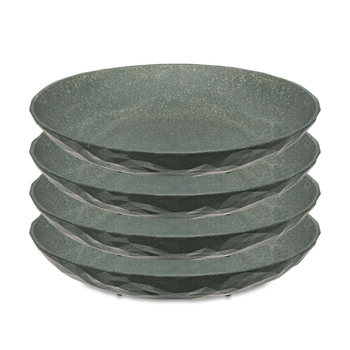 Koziol Club diep bord o22 cm 4-pack Nature ash grey