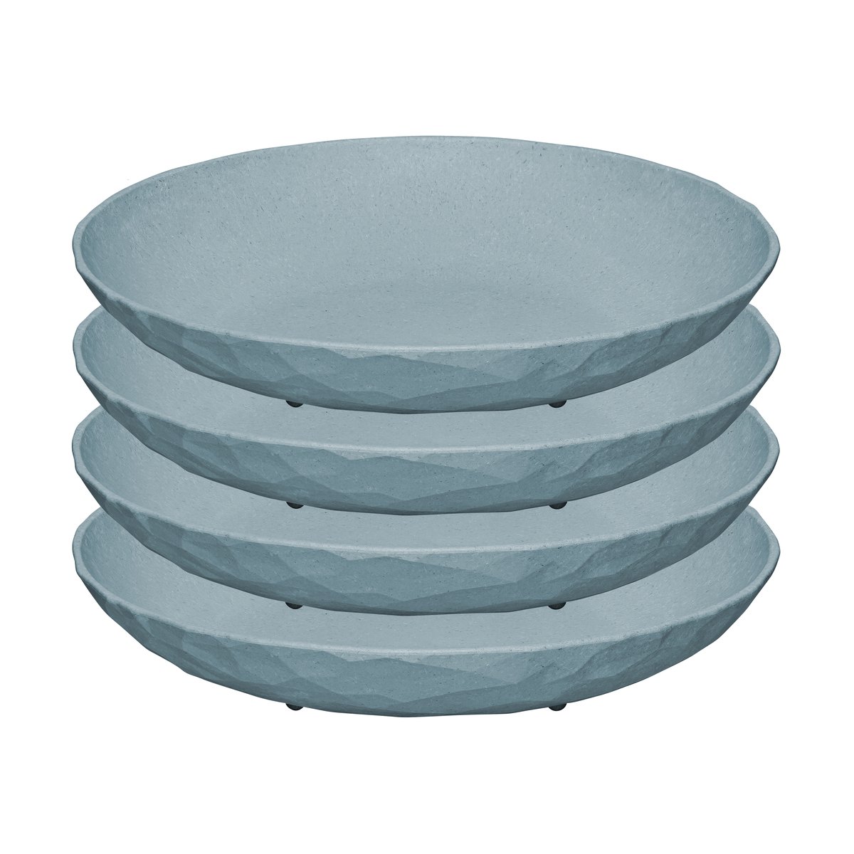 Koziol Club diep bord o22 cm 4-pack Nature flower blue