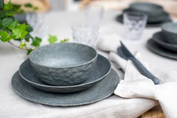 Club diepe schaal Ø22 cm 4-pack biocirk thermoplast - Nature ash grey - Koziol