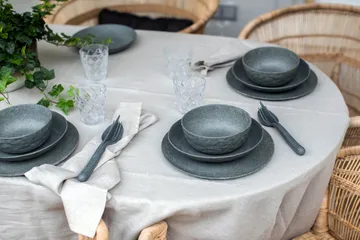 Club diepe schaal Ø22 cm 4-pack biocirk thermoplast - Nature ash grey - Koziol