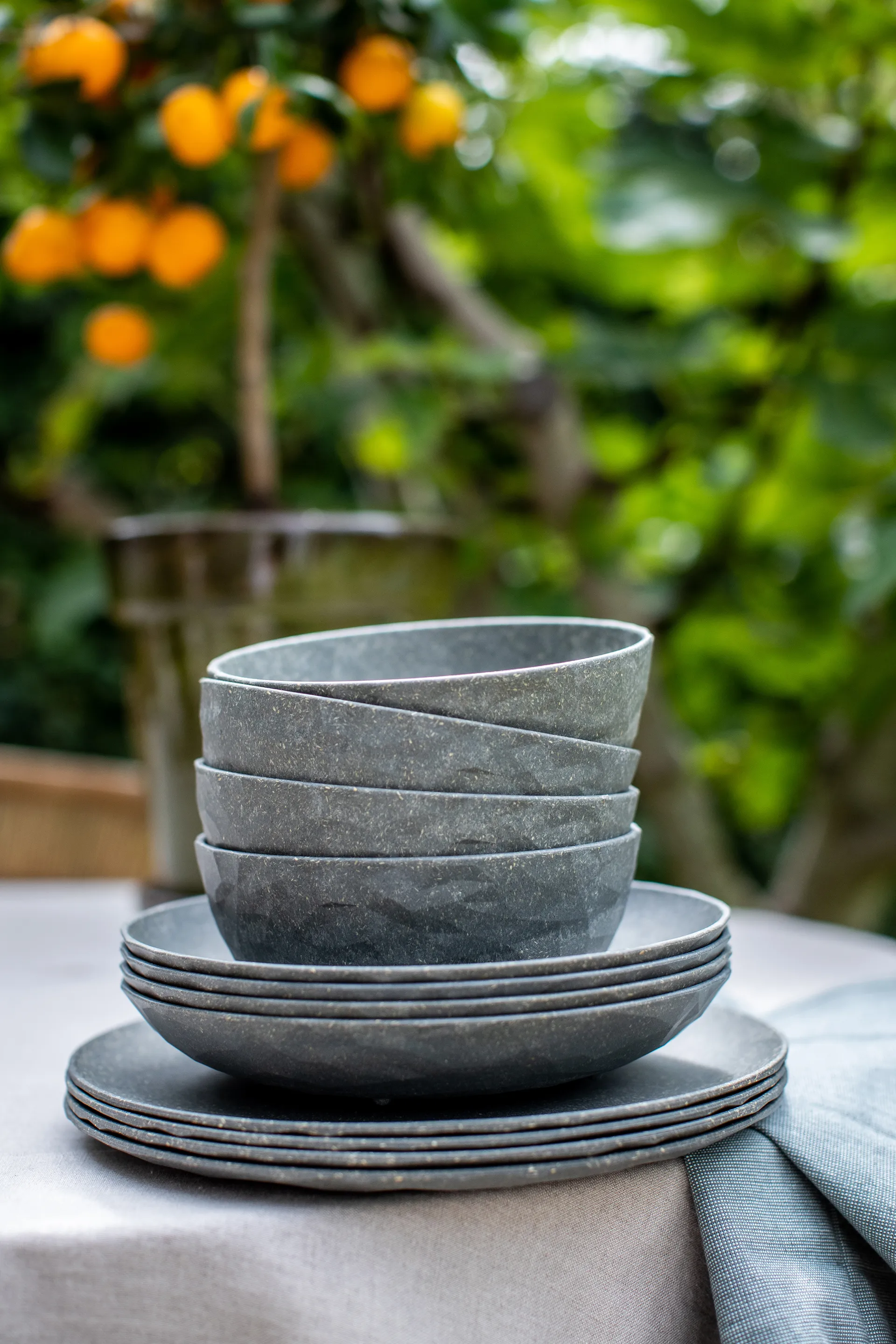 Club diepe schaal Ø22 cm 4-pack biocirk thermoplast, Nature ash grey Koziol