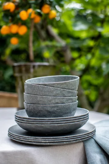 Club diepe schaal Ø22 cm 4-pack biocirk thermoplast - Nature ash grey - Koziol