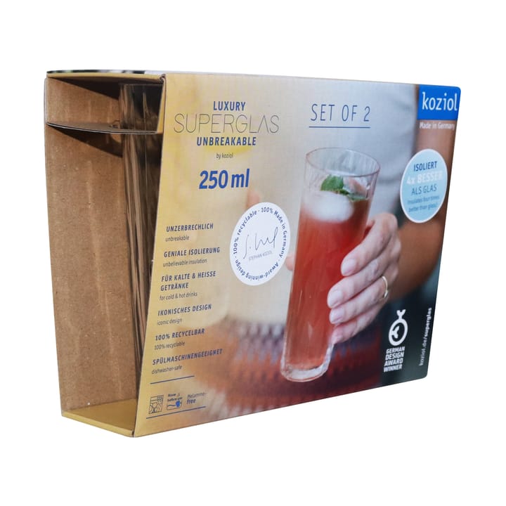 Club No. 19 drinkglas plastic 25 cl 2-pack, Kristalhelder Koziol