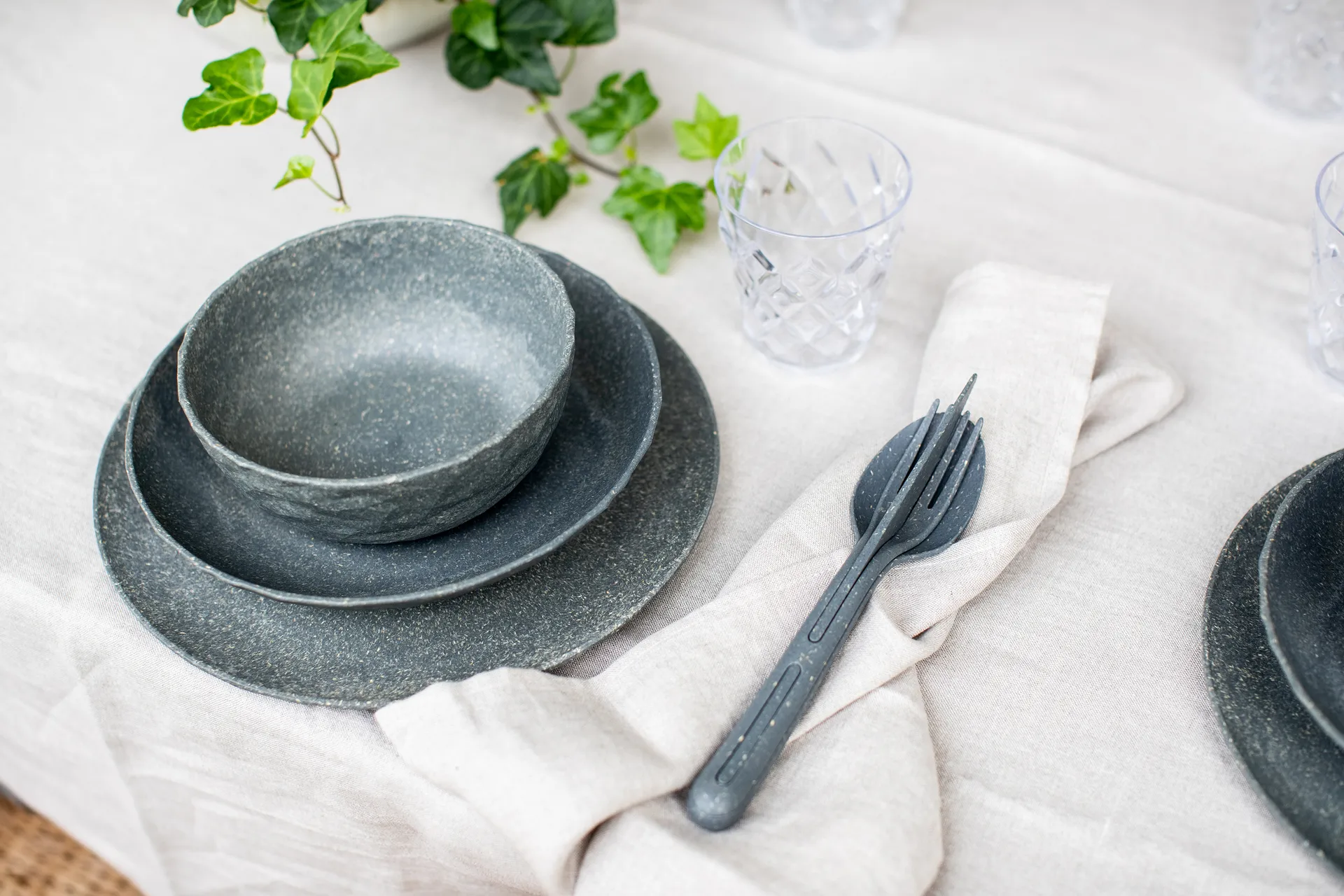 Club schaal Ø16,2 cm 4-pack biocirculair thermoplast, Nature ash grey Koziol