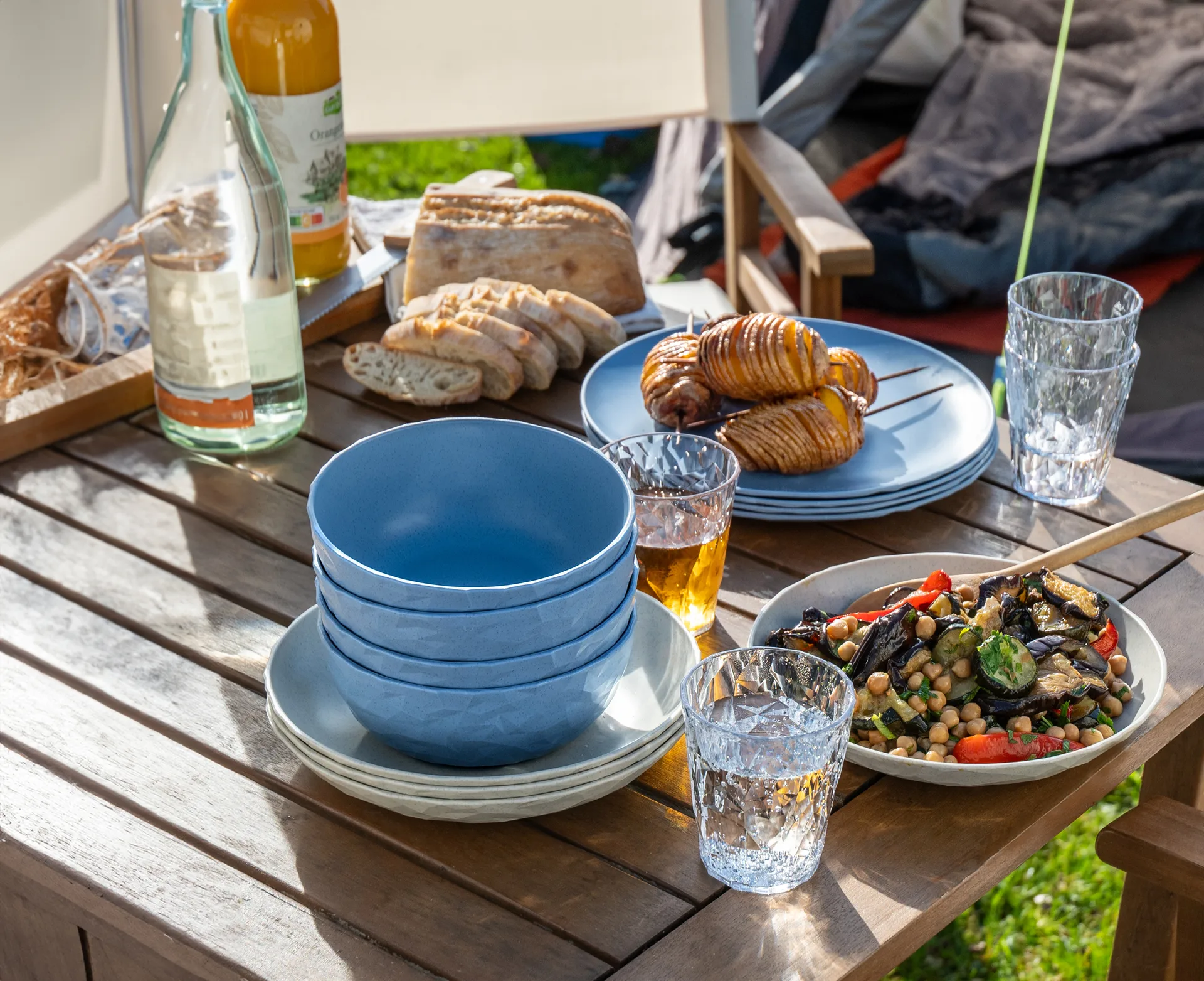 Club schaal Ø16,2 cm 4-pack biocirculair thermoplast, Nature flower blue Koziol