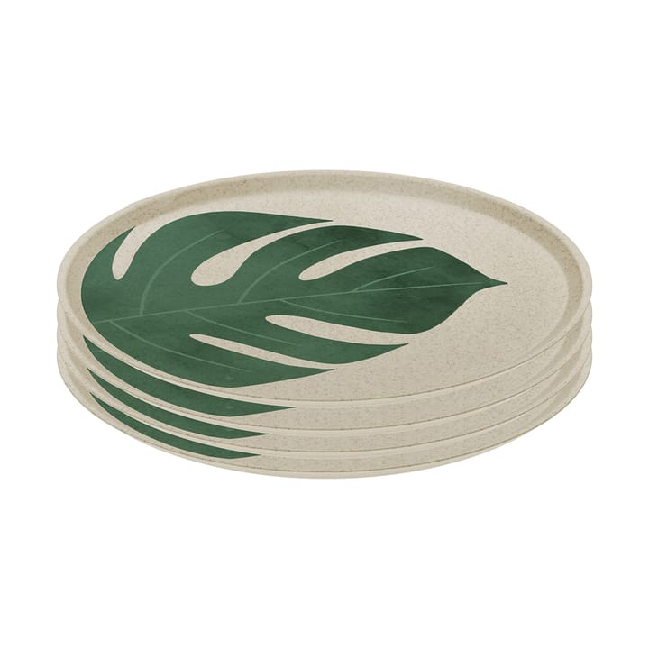 Connect bord Ø25,5 cm 4-pack - Monstera leaf - Koziol