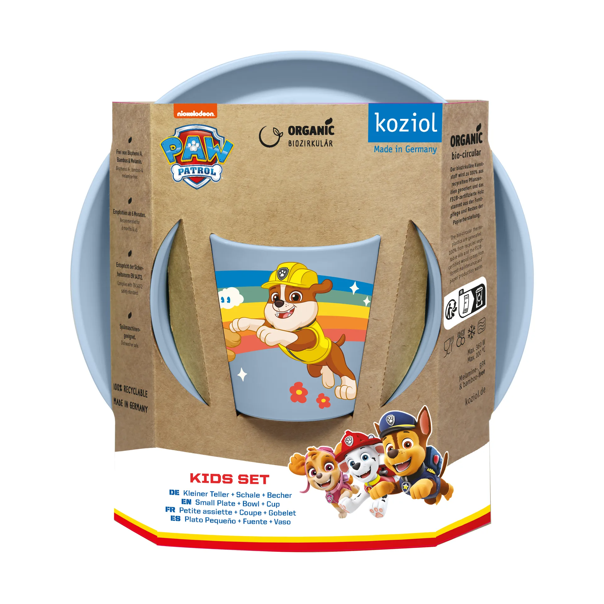 Connect Paw Patrol kinderservies 3-delig, Blauw Koziol