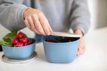 Connect schaal met deksel 1 L biocirculaire thermoplast - Nature flower blue - Koziol