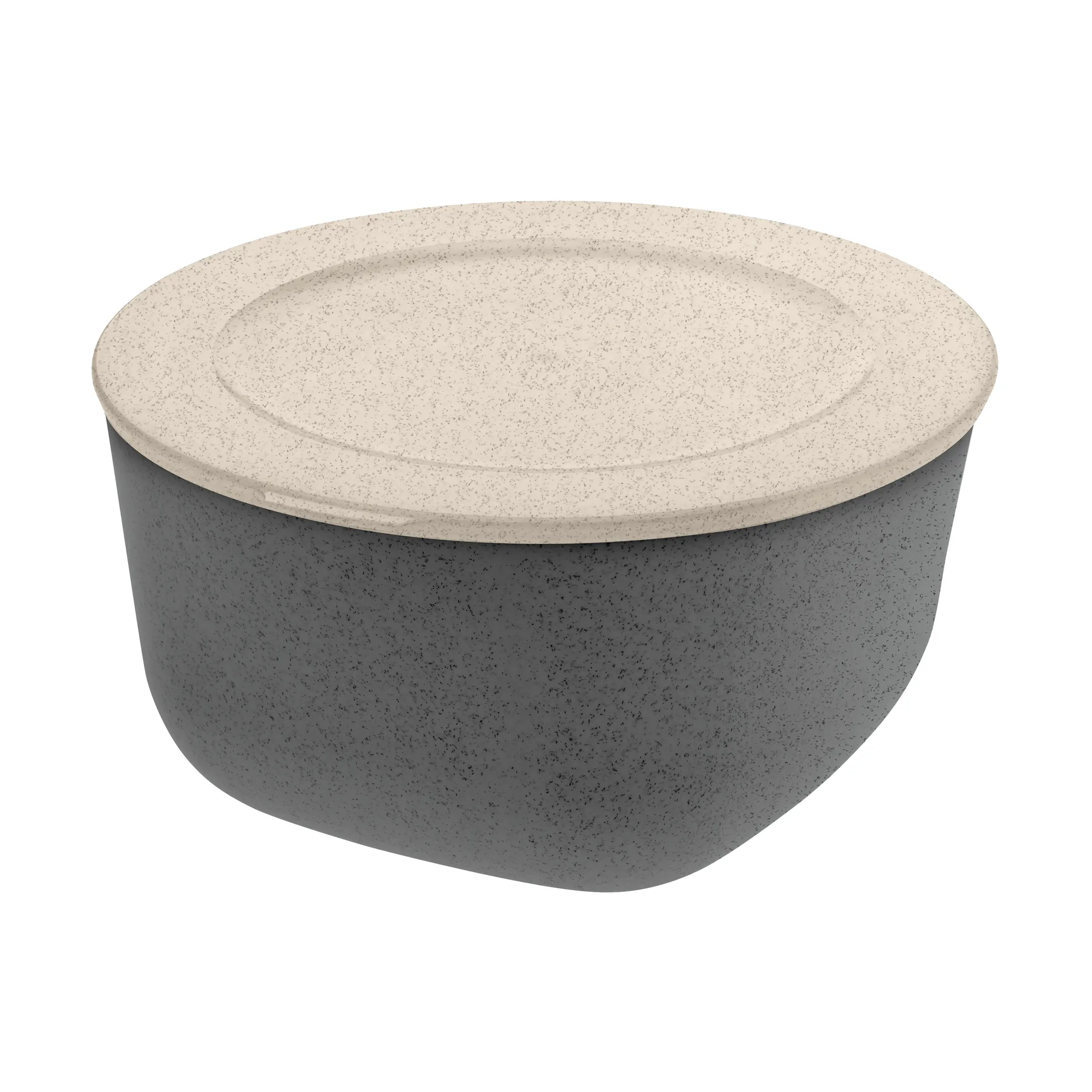 Connect schaal/kom met deksel 2 L biocirk thermoplast, Nature ash grey Koziol