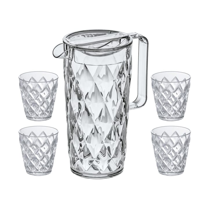 Crystal karaf incl. 4 glazen - Kristalhelder - Koziol