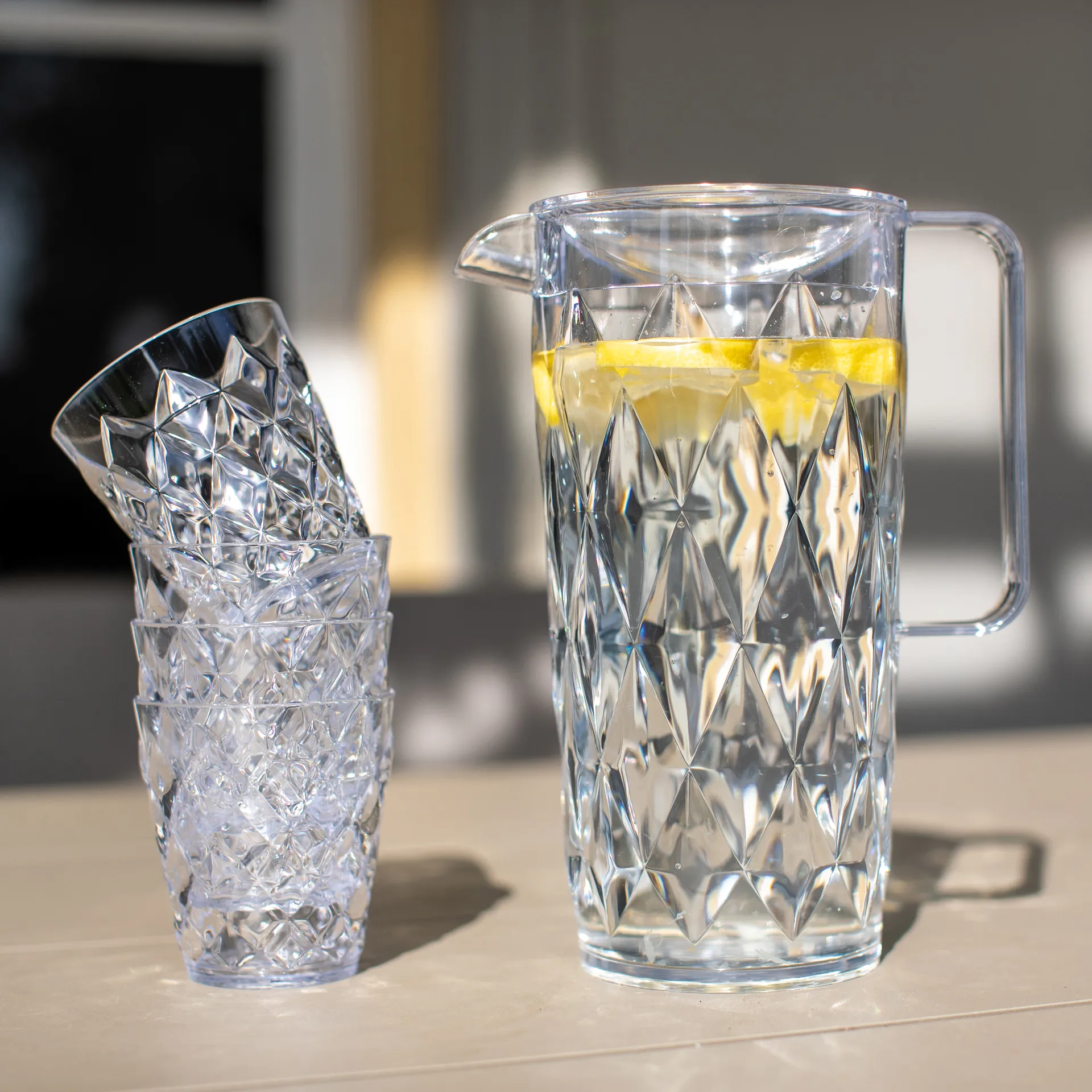 Crystal karaf incl. 4 glazen, Kristalhelder Koziol