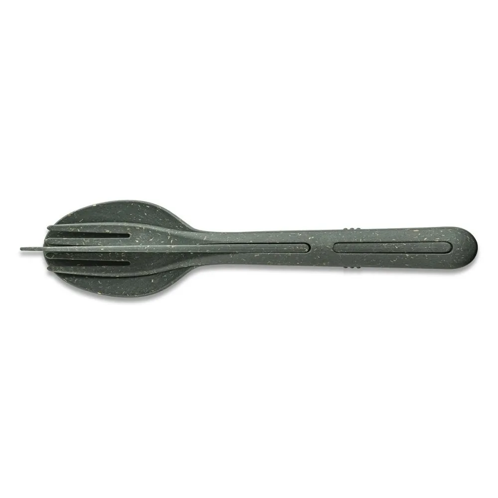 Reisbestek, Bestekset van 3 Stuks, Medium, Mes, Vork, Lepel, Natuur As Grijs, Organic Bio-Circular - Koziol | Klikk