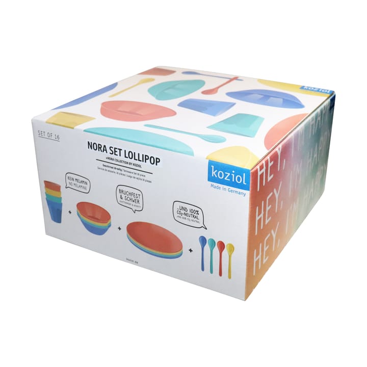 Nora Lollipop serviesset 16-delig, Multi Koziol