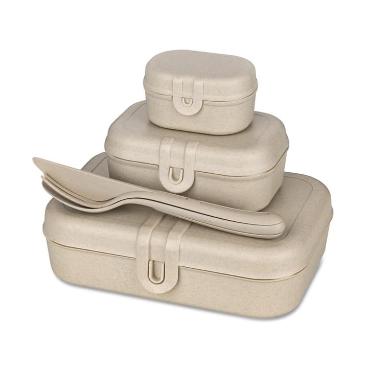 Pascal Ready Set 3x lunchtrommel met bestek - Nature desert sand - Koziol